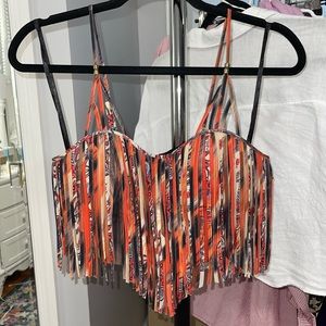 NWOT - bebe padded fringe top